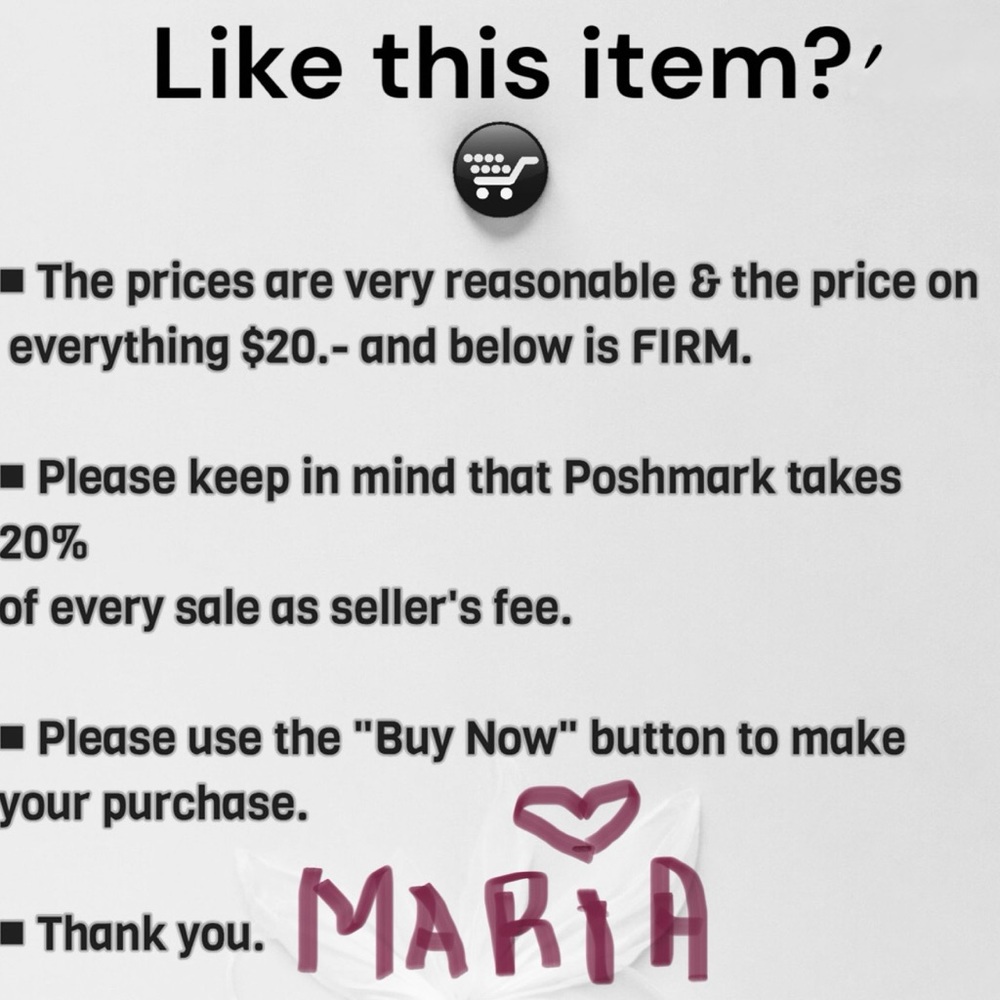 Text-Only Poshmark Seller Information Sign